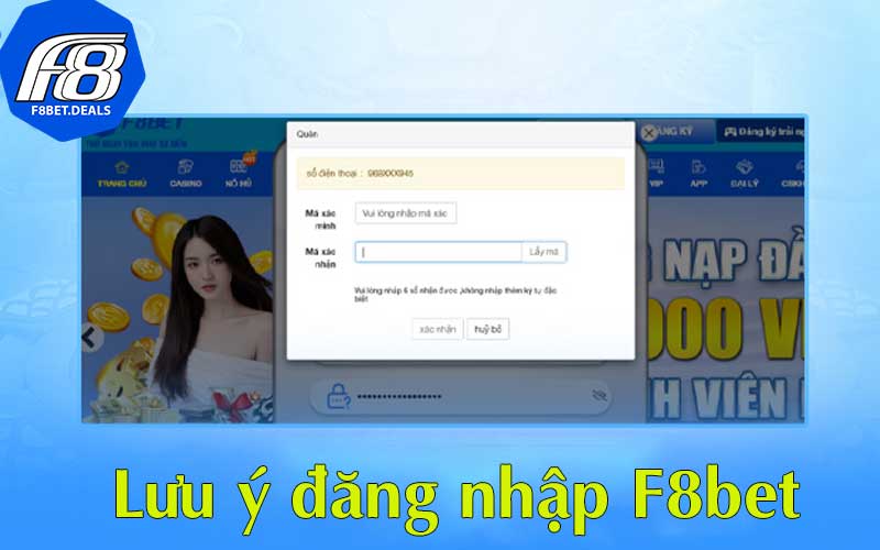 Lưu ý đăng nhập F8bet